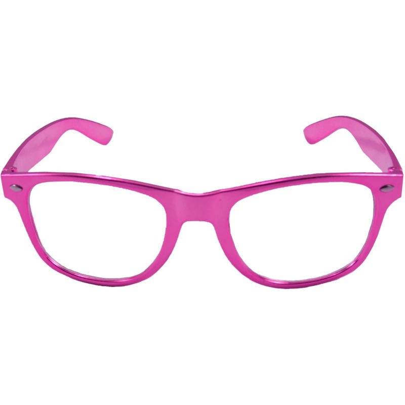 Party-verkleed bril metallic roze kunststof
