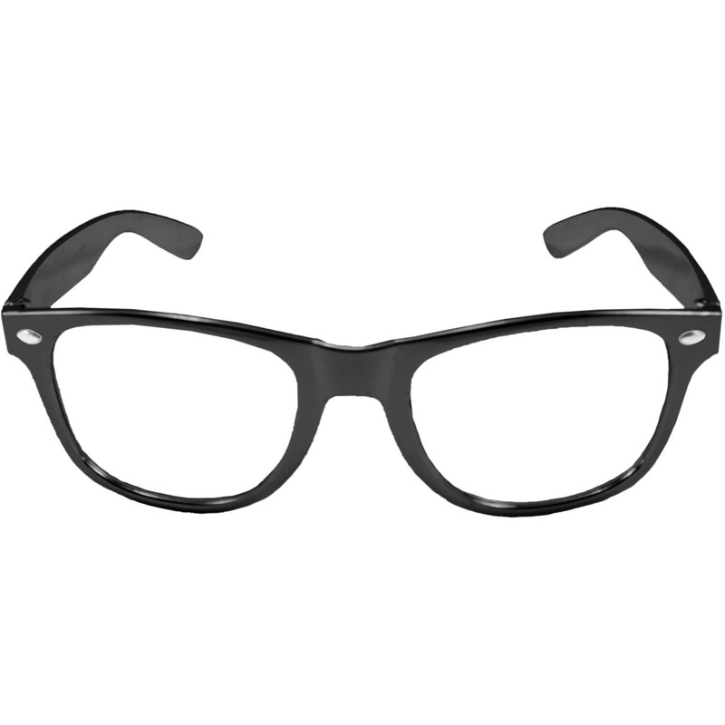 Party-verkleed bril metallic zwart kunststof