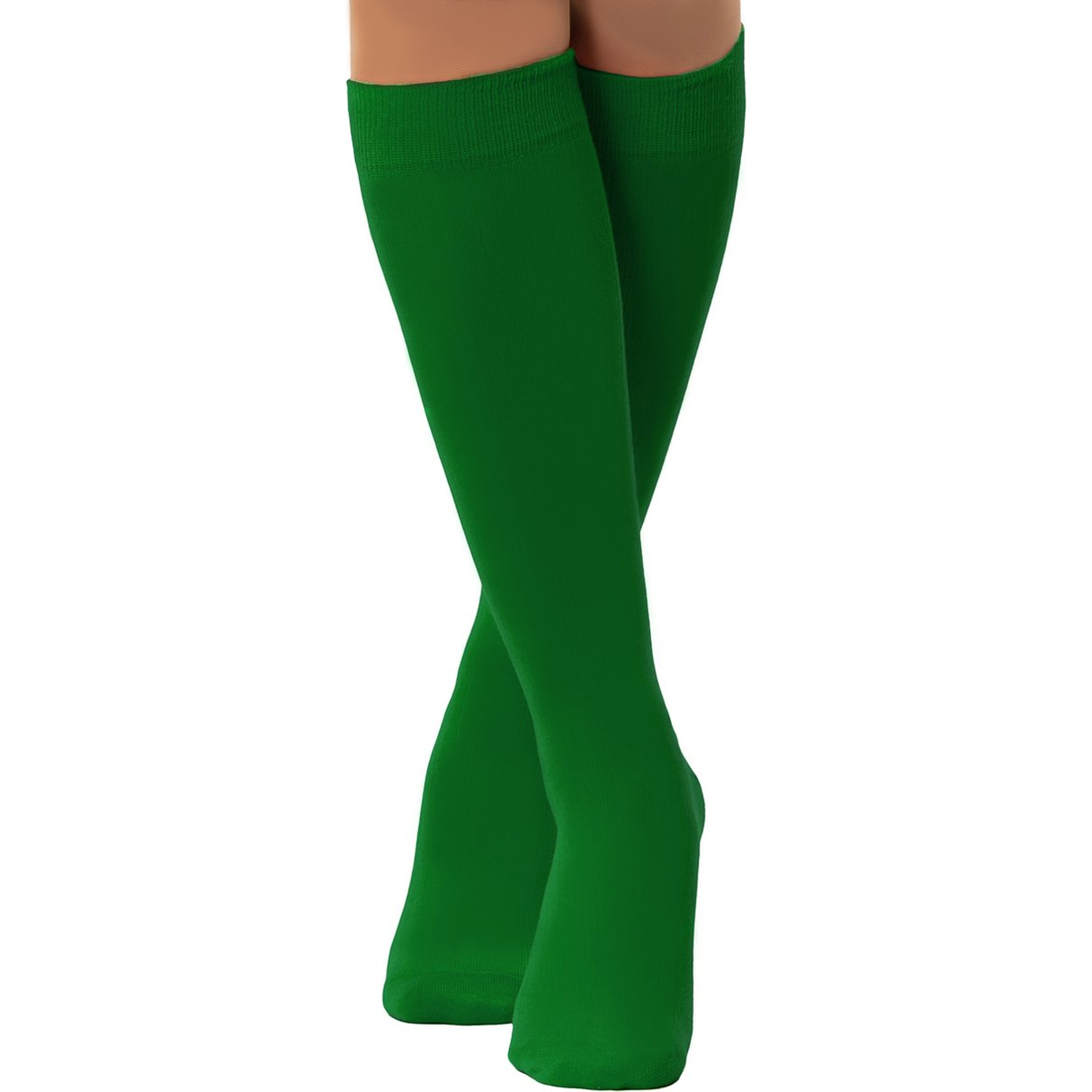 Partychimp Verkleed kniesokken-kousen groen one size voor dames