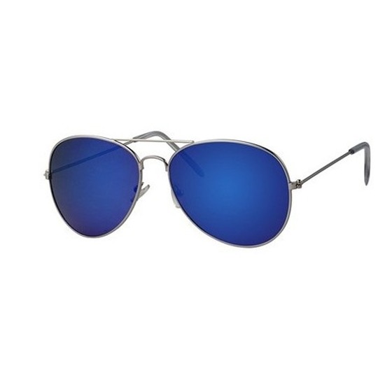 Piloten partybril met blauwe glazen voor volwassenen