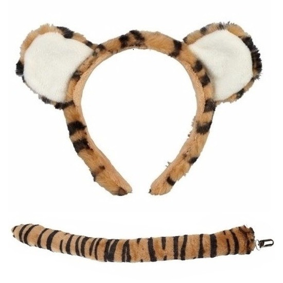 Pluche tijgertje hoofdband met staart voor kinderen