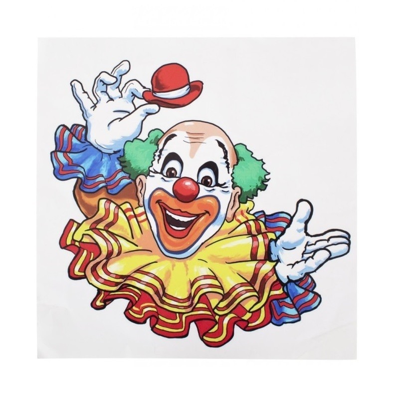 Raamsticker lachende clown 35 x 40 cm