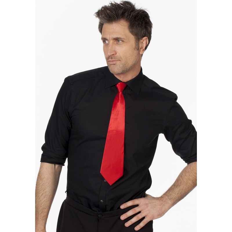 Rode verkleed stropdassen 41 cm voor dames-heren