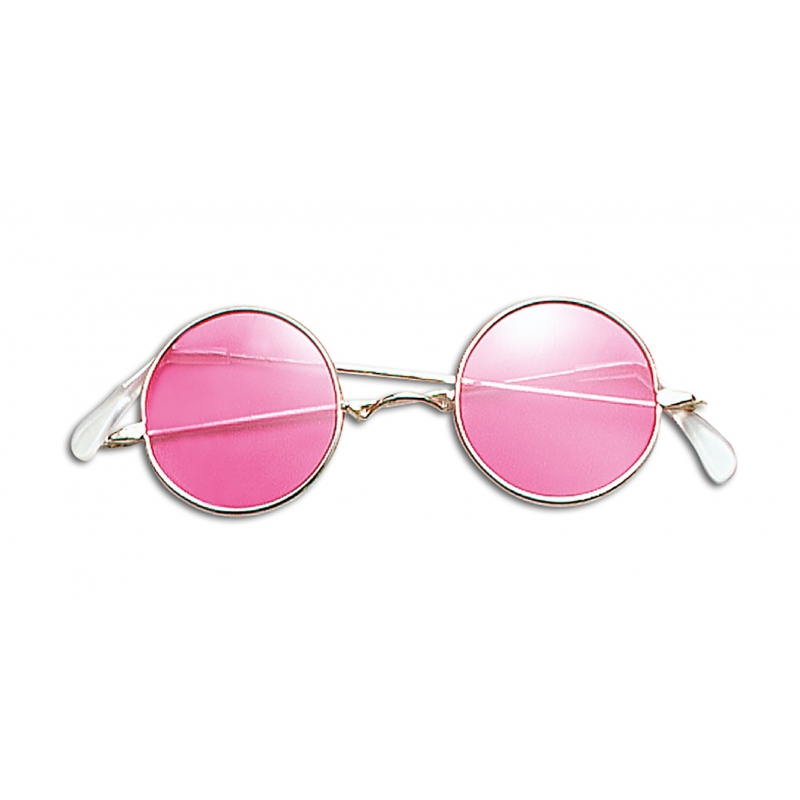 Roze hippie flower power bril