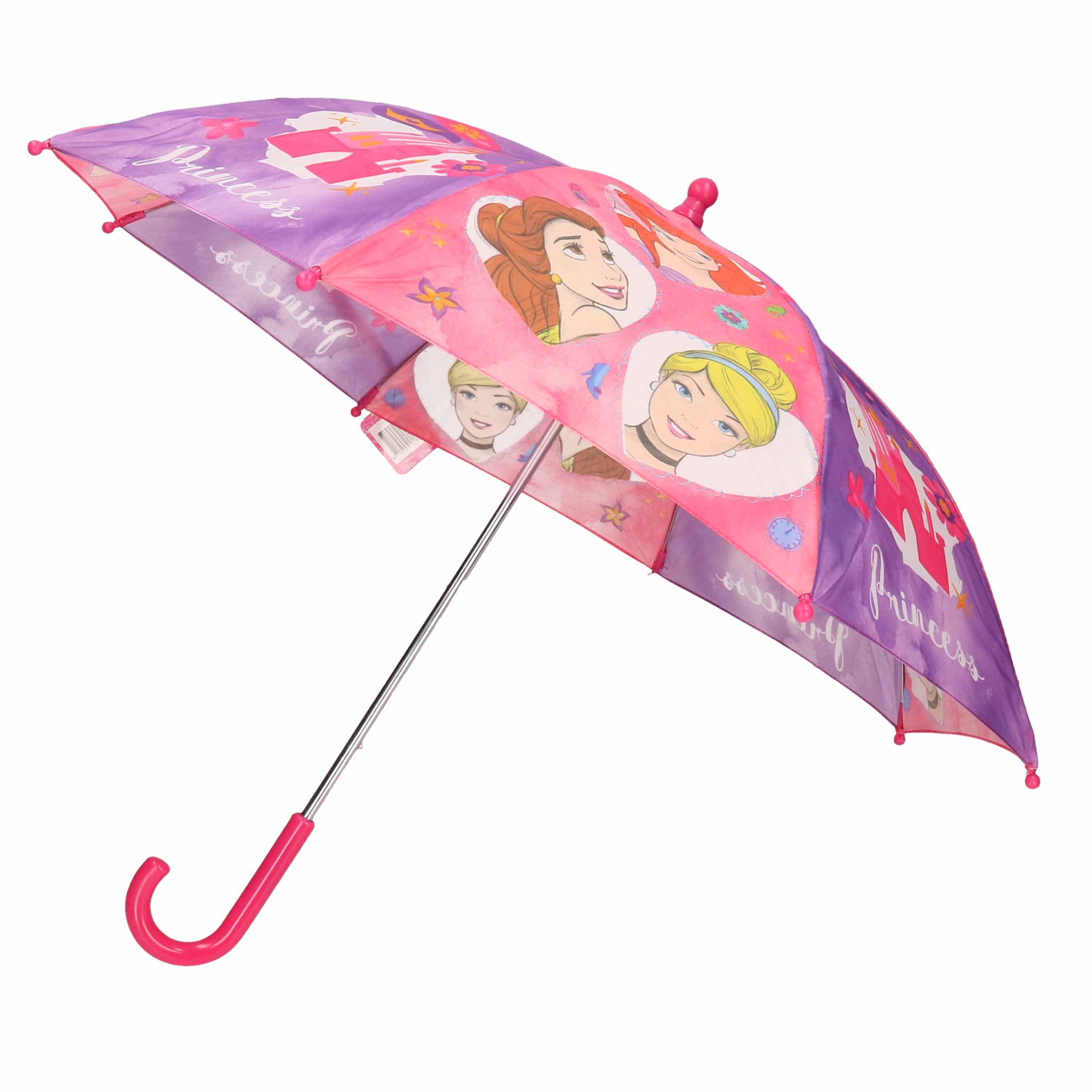 Roze kinder paraplu van Disney prinsessen 65 cm