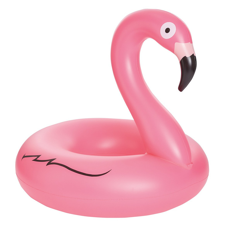 Roze ride-on opblaasvlot flamingo 120 cm