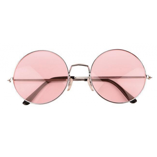 Roze XL hippie bril met grote glazen