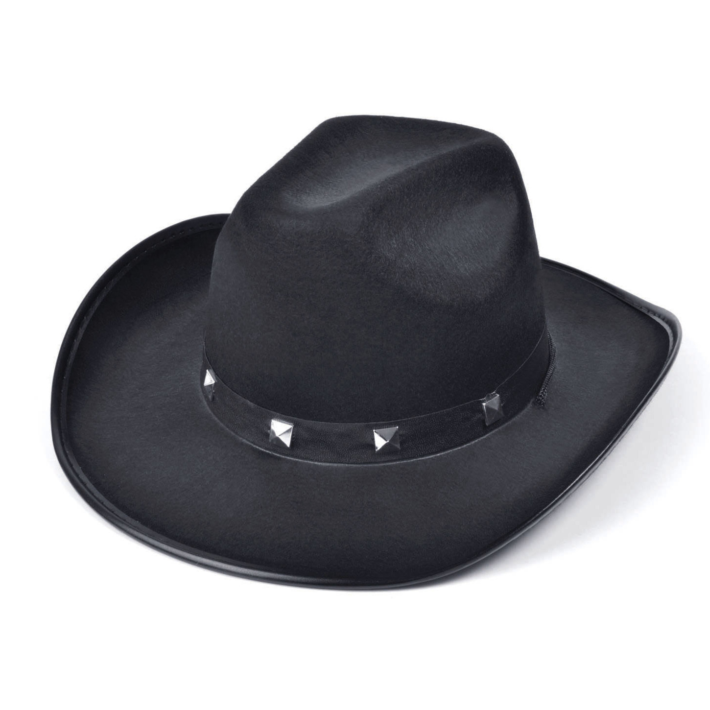 Rubies Carnaval verkleed hoed voor een cowboy met studs zwart - polyester heren-dames