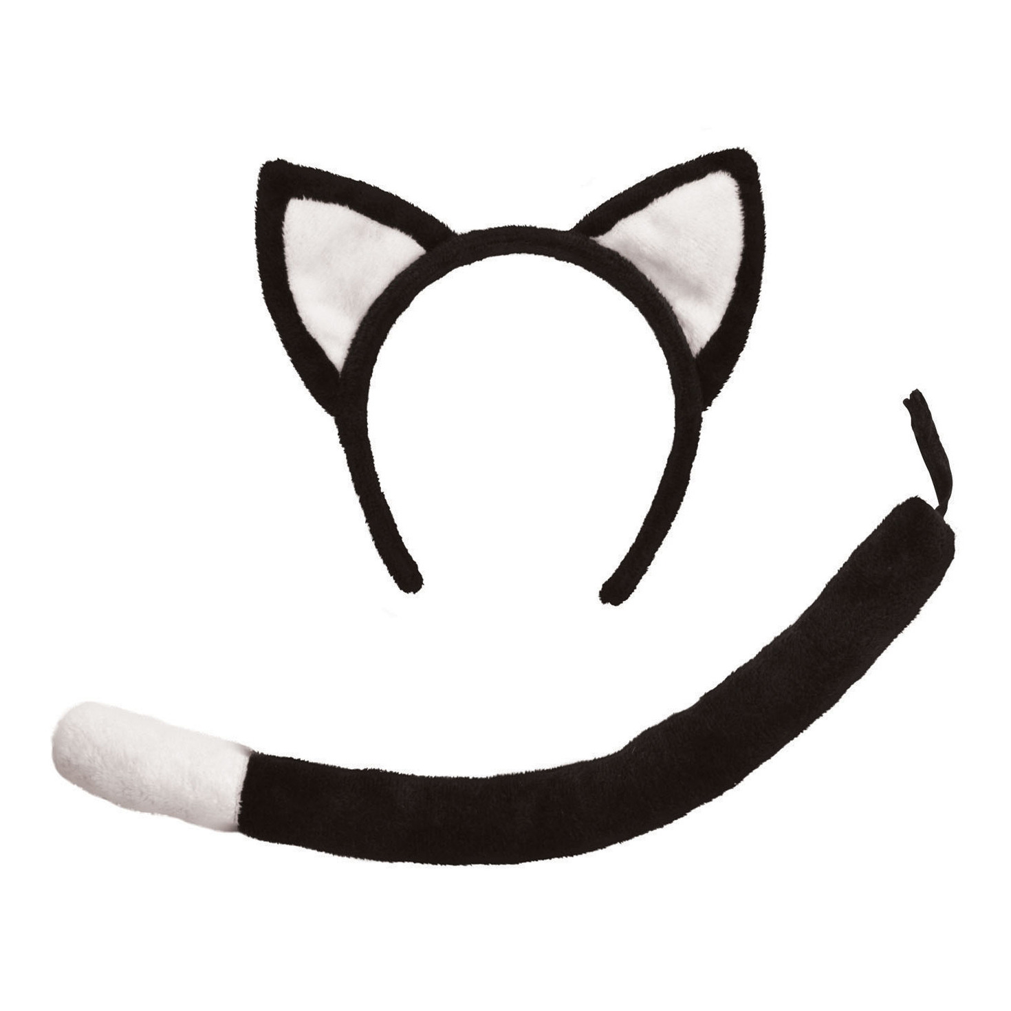 Rubies Verkleed set kat-poes oortjes-staart zwart voor kinderen