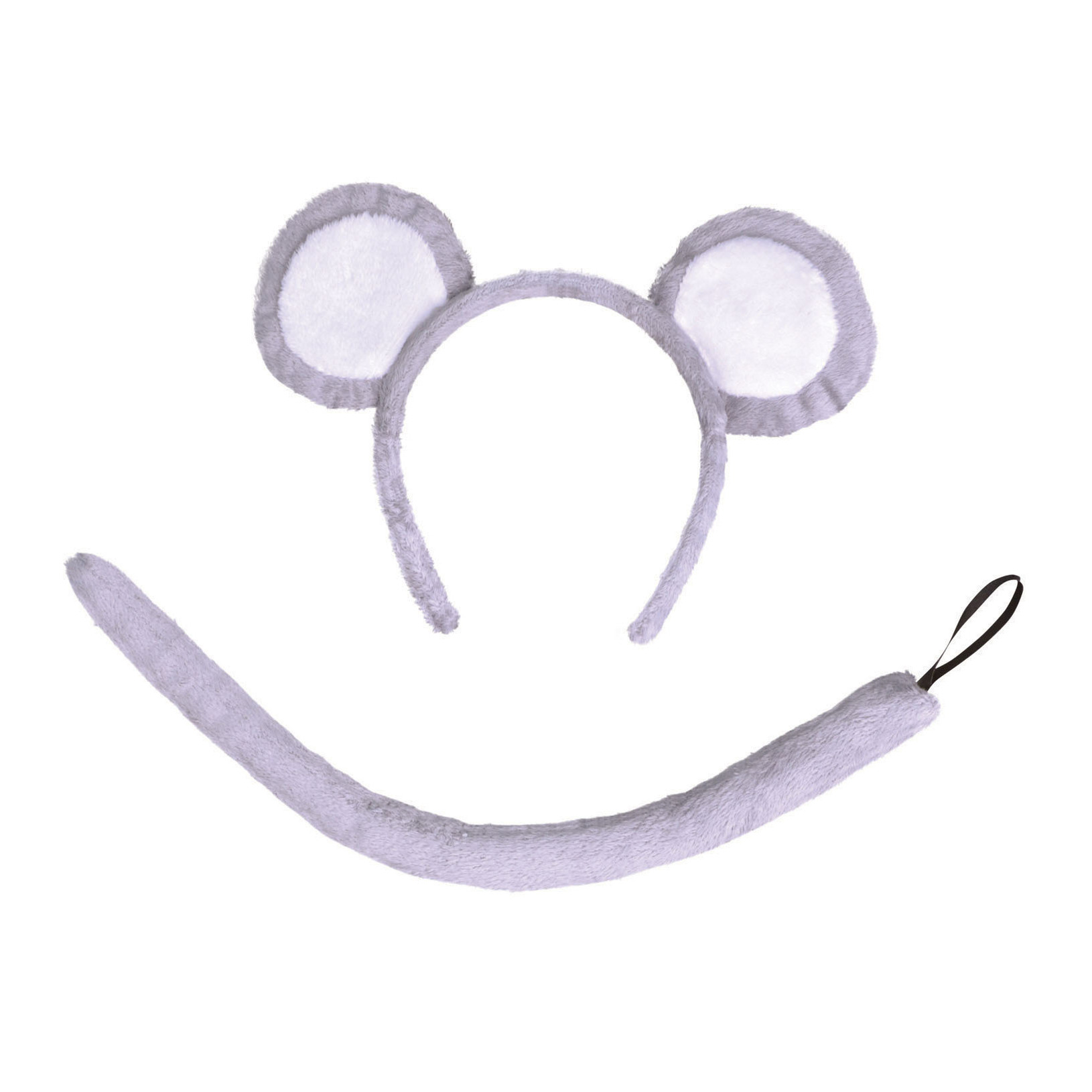Rubies Verkleed set muis oortjes-staart grijs voor kinderen