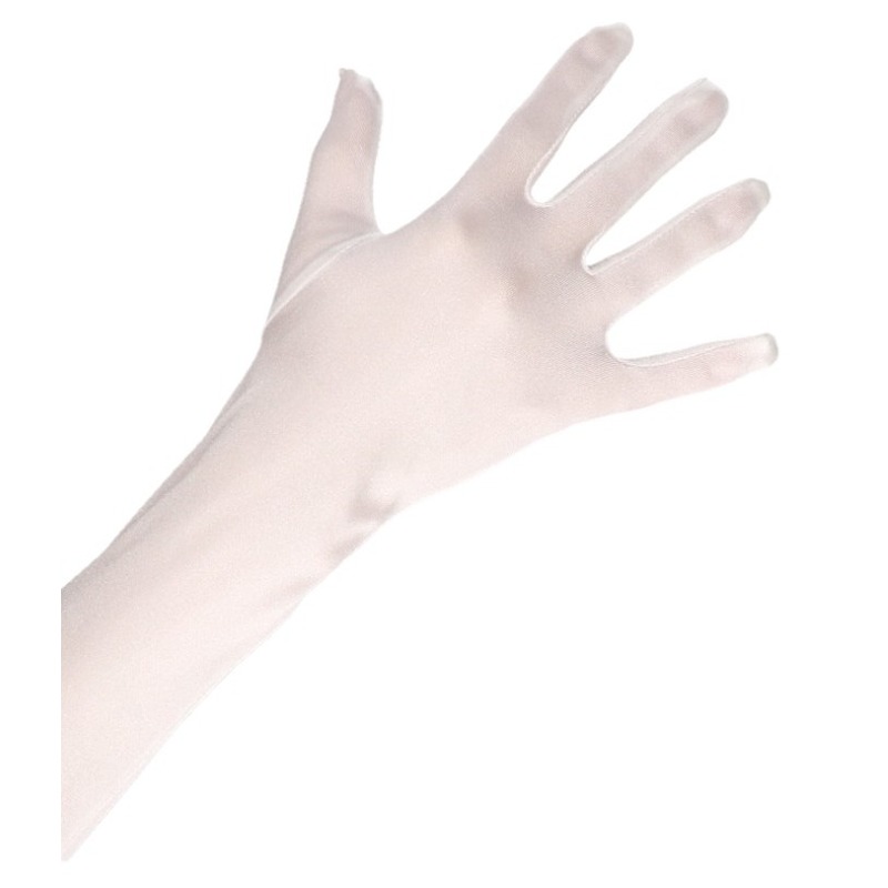 Satijnen handschoenen wit lang voor volwassenen