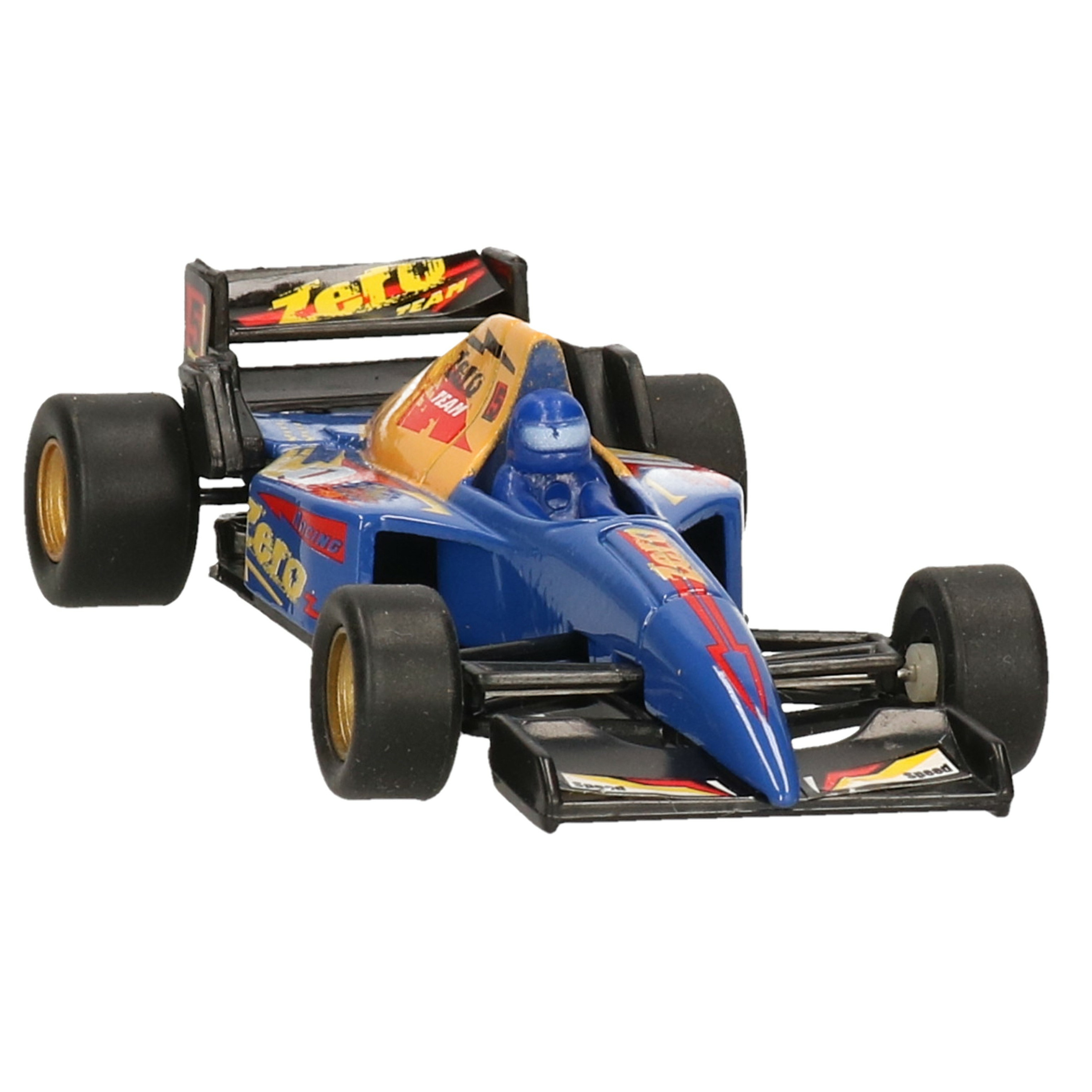 Schaalmodel Formule 1 wagen blauw 10 cm
