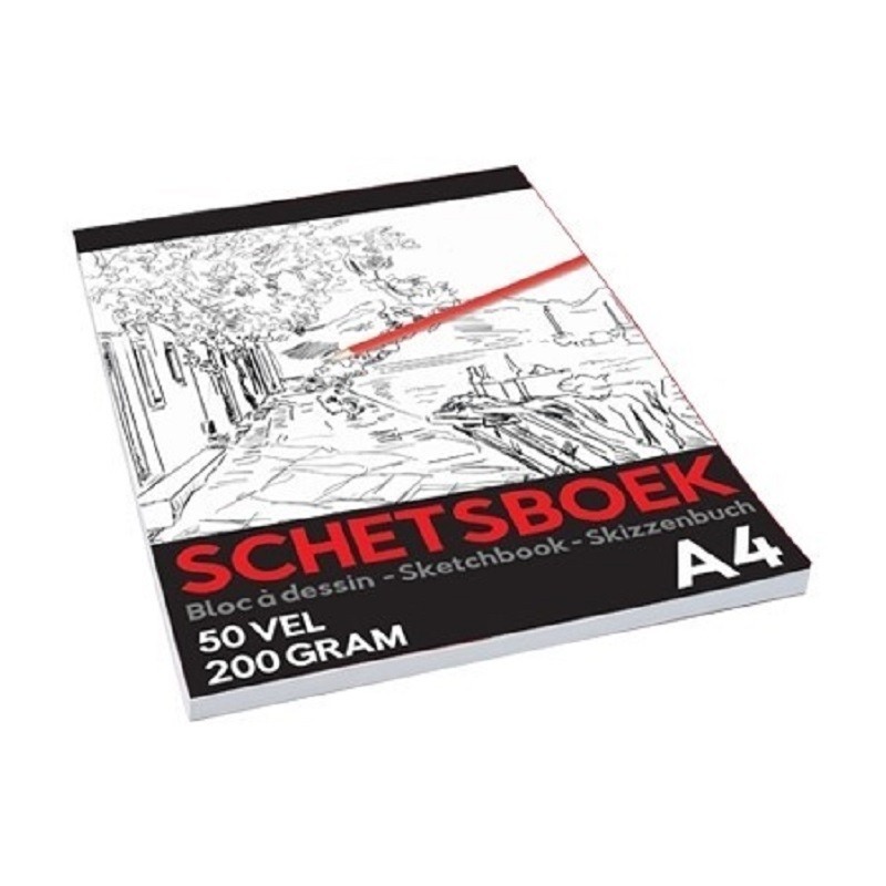 Schetsboek-tekenboek 50 bladzijdes 200 grams