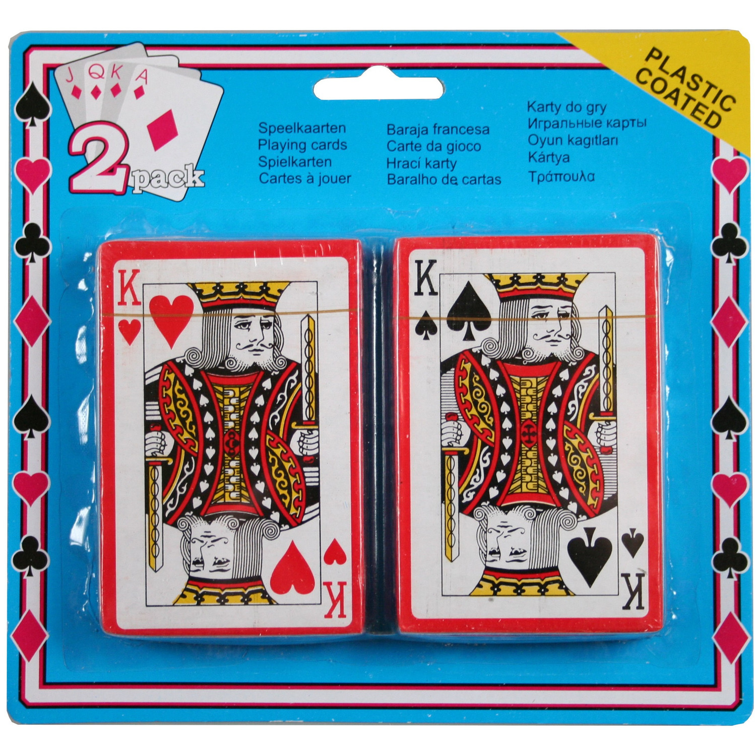 Set van 2x geplastificeerd poker-kaartspel speelkaarten