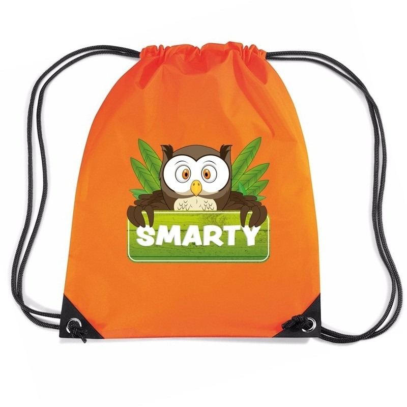 Smarty de Uil trekkoord rugzak-gymtas oranje voor kinderen