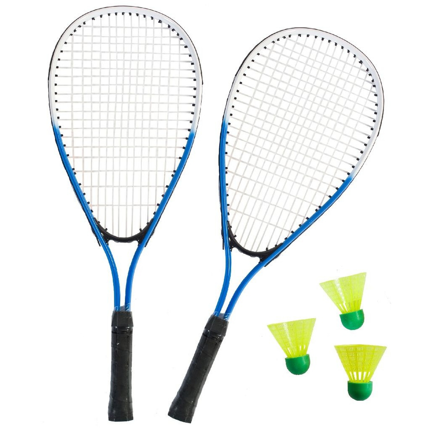 Speed-extra sterke badmintonset blauw-wit 5-delig