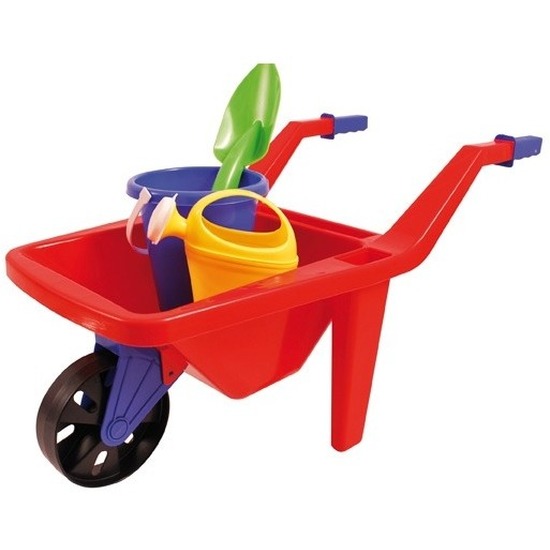 Speelgoed rode kruiwagen zandbak setje 65 cm