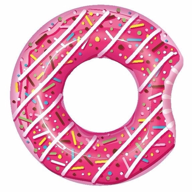 Speelgoed roze opblaas donut 107 cm