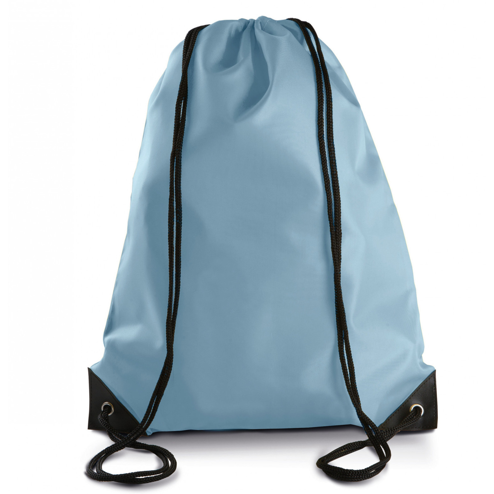 Sport gymtas-draagtas lichtblauw met rijgkoord 34 x 44 cm van polyester