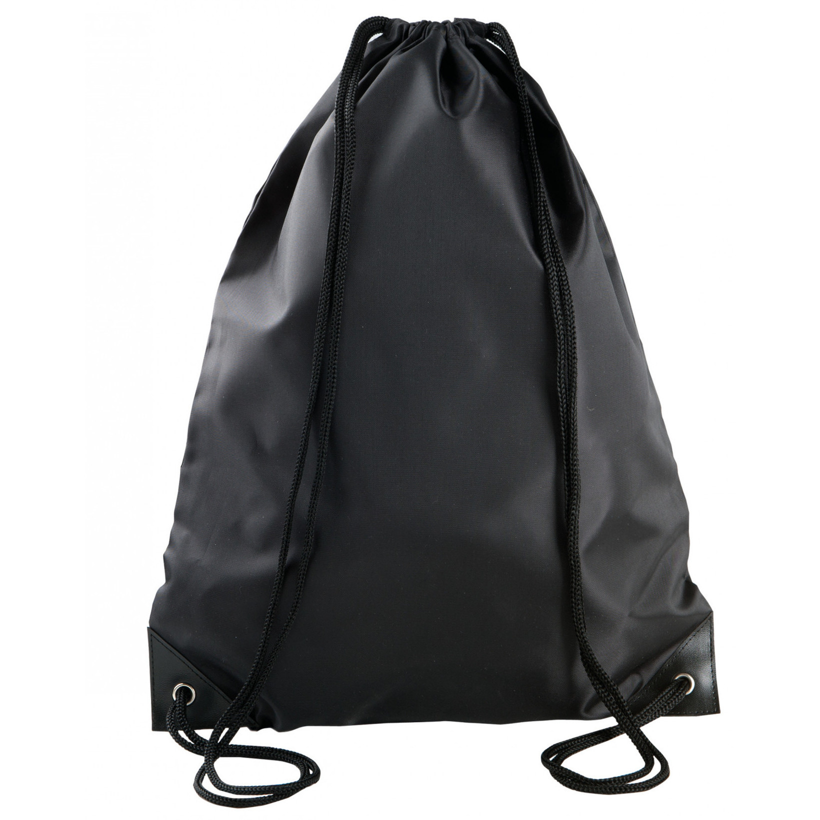 Sport gymtas-draagtas zwart met rijgkoord 34 x 44 cm van polyester
