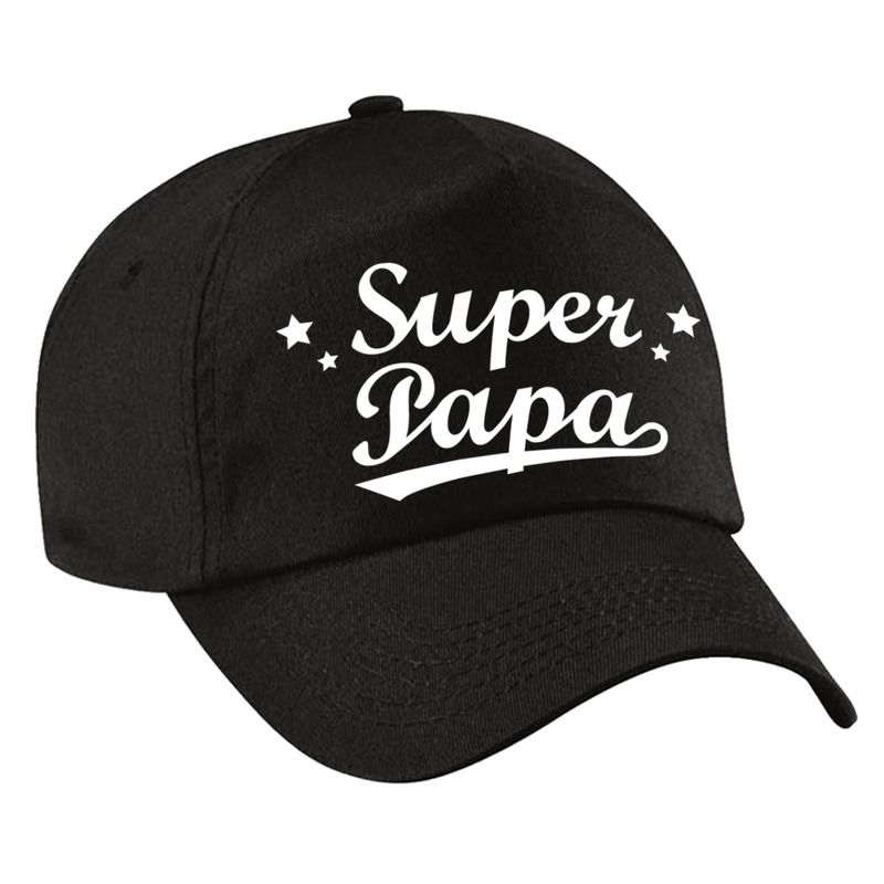 Super papa vaderdag cadeau pet zwart voor heren