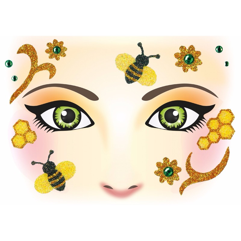 Thema gezicht folie bijen sticker 1 vel