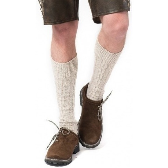 Tiroler-Bierfeest- lederhose sokken gebroken wit heren en dames