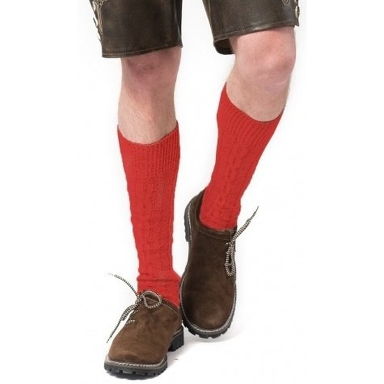 Tiroler-Bierfeest- lederhose sokken rood heren en dames