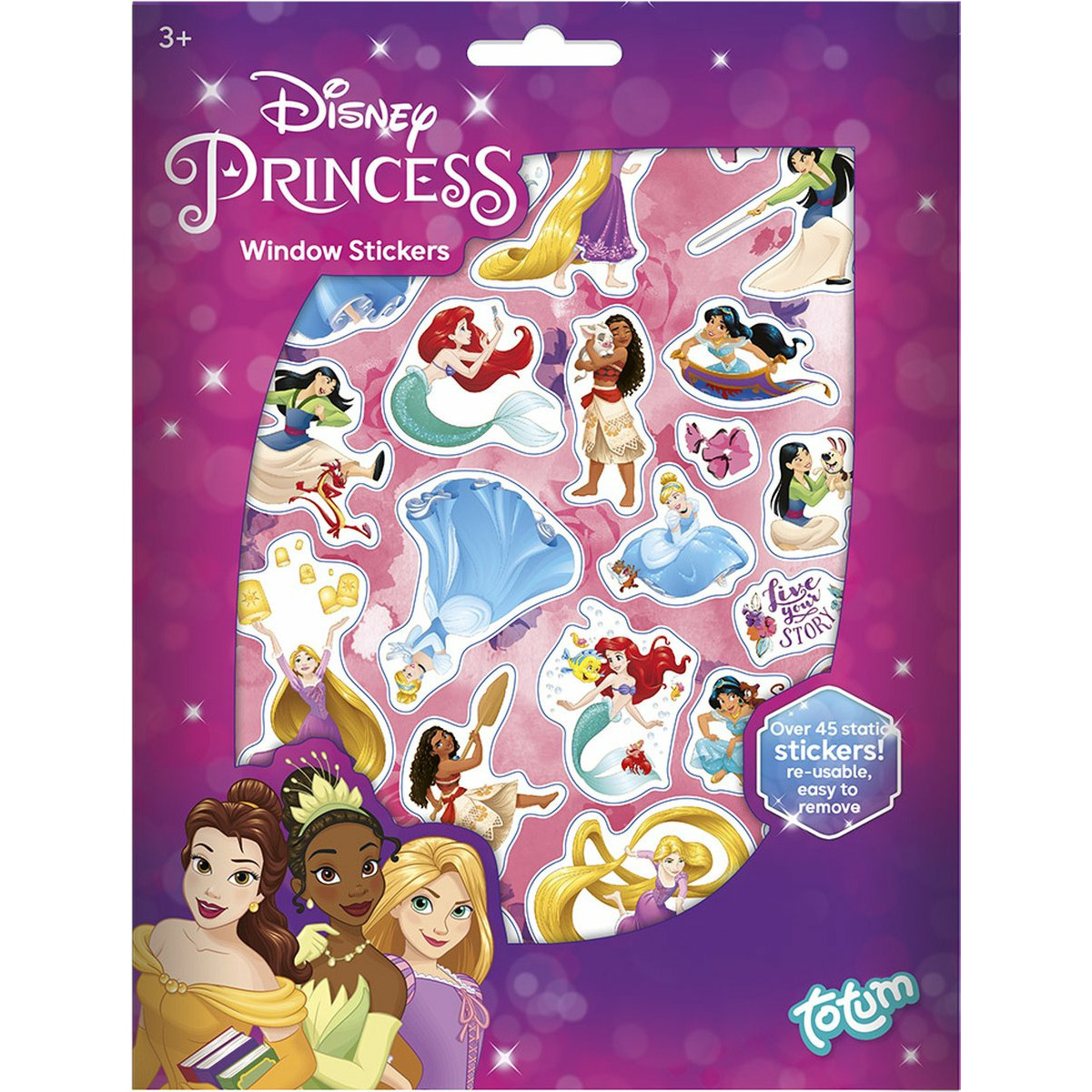 Totum Disney Princess auto raamstickers 45 stuks prinsessen thema voor kinderen