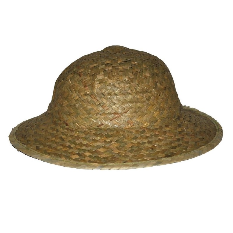 Tropenhelm safari helmhoed riet volwassenen verkleed hoeden