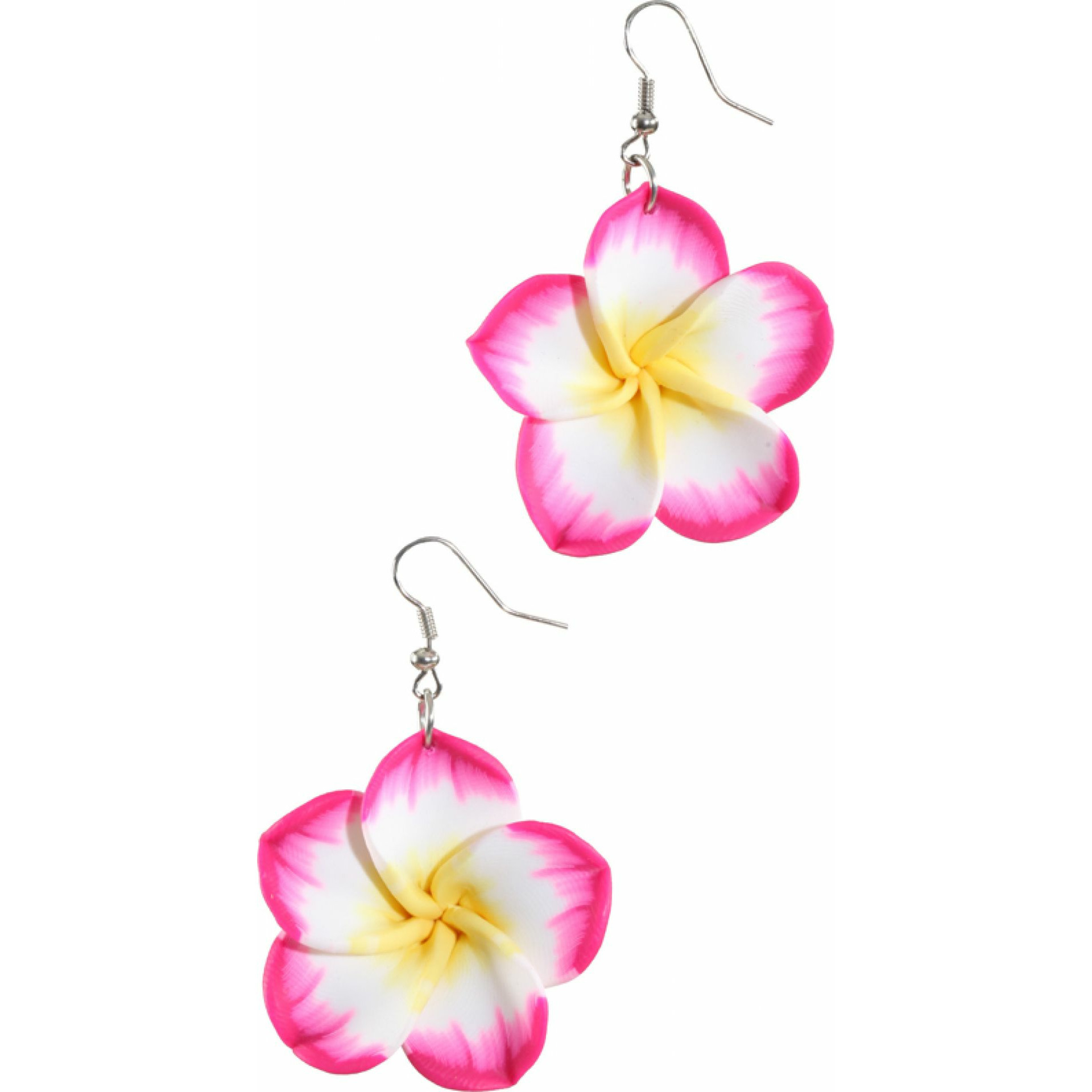 Tropische bloem oorbellen roze