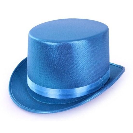 Turquoise blauwe hoge hoed voor volwassenen