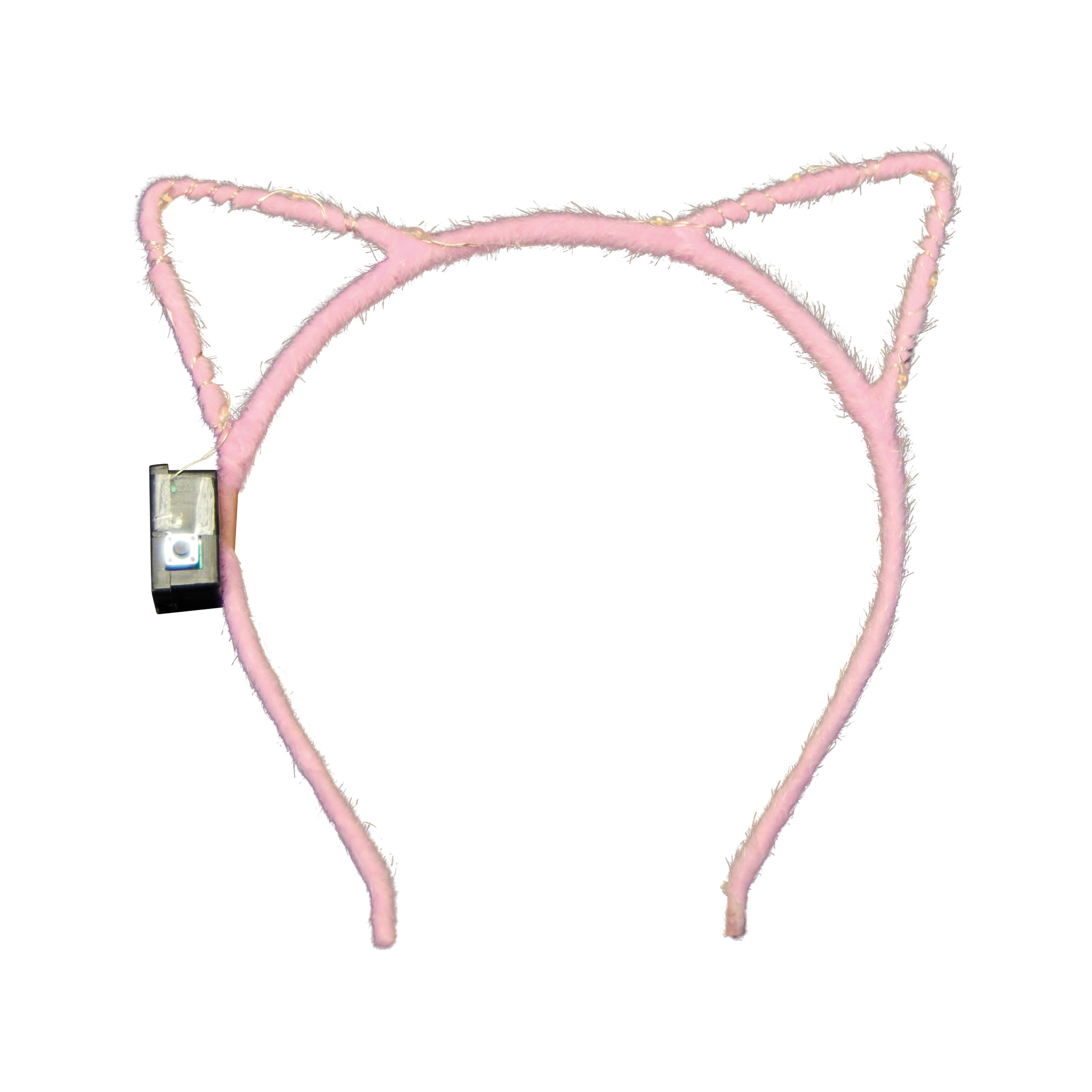 Verkleed-feest diadeem katten-poezen oren-oortjes roze meisjes LED licht carnaval
