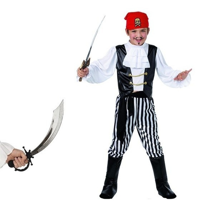 Verkleed piraten outfit voor kinderen maat L met zwaard