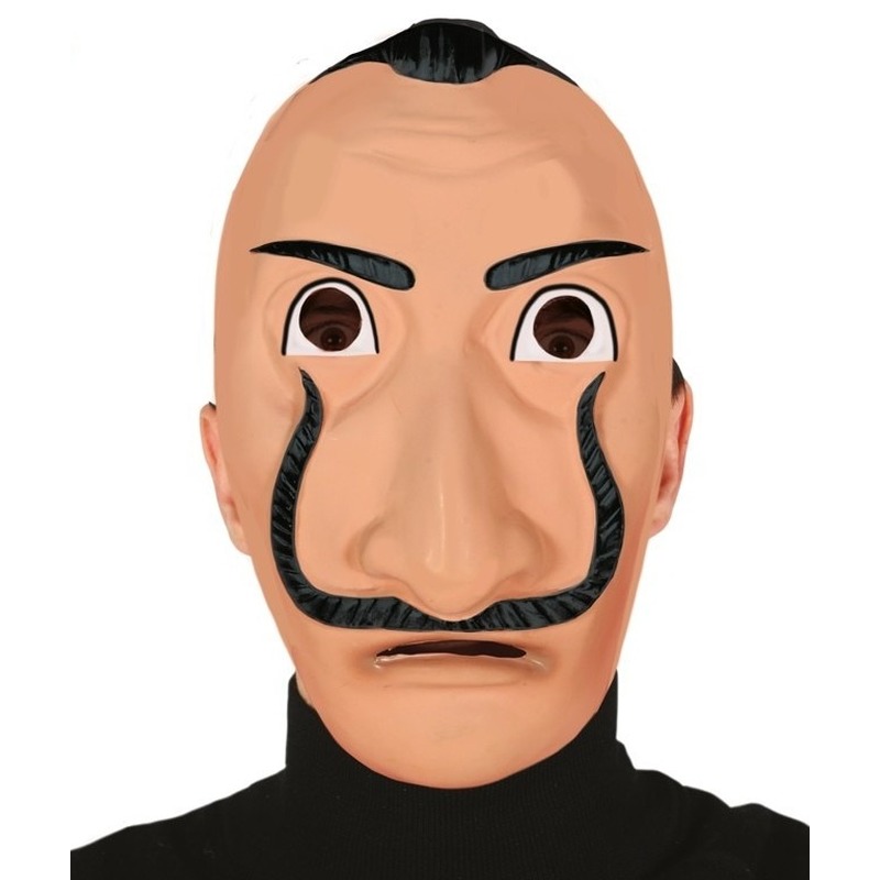 Verkleed Salvador Dali bankrover masker voor volwassenen