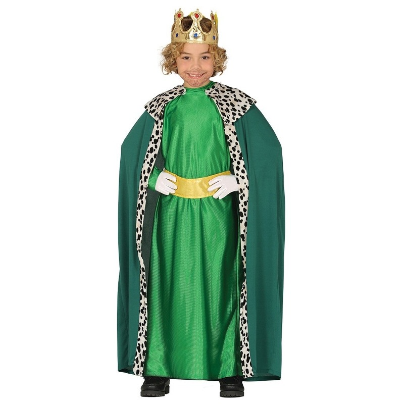Verkleedkleding koning groen voor kinderen