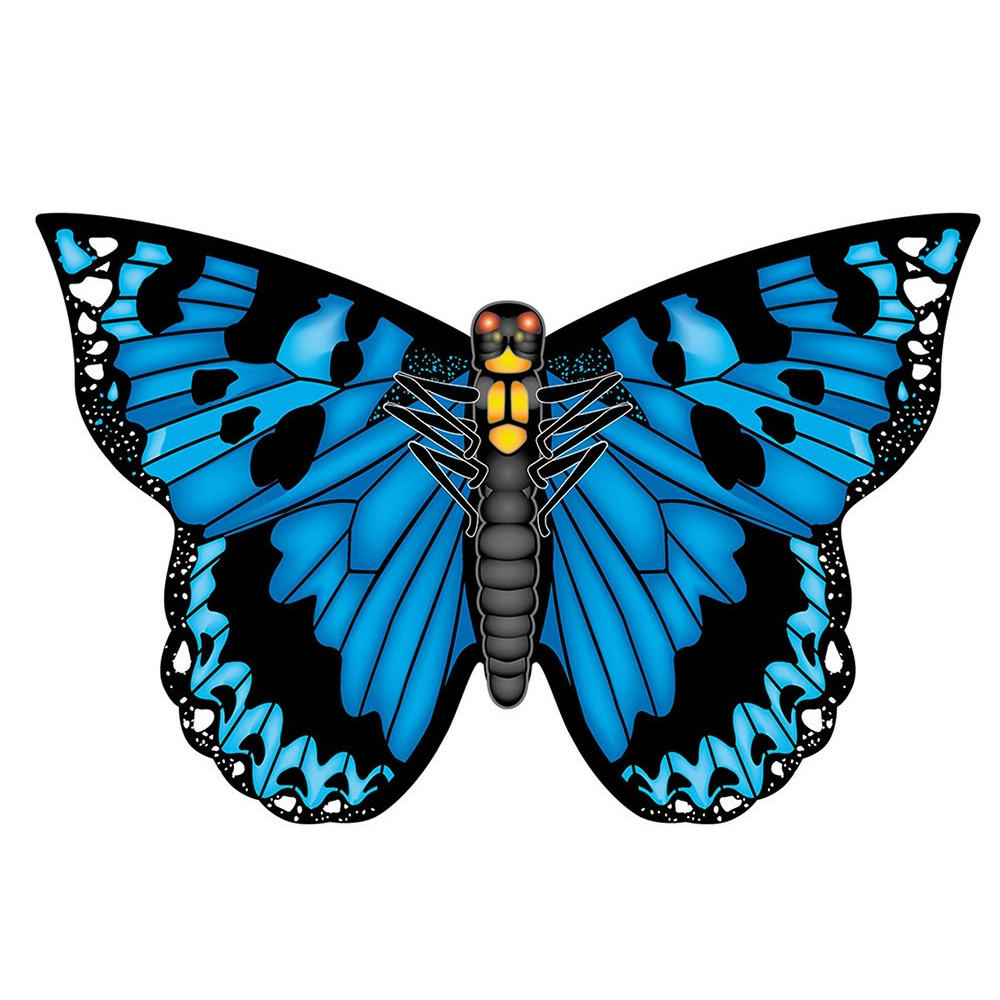 Vlinder vlieger blauw 71 cm breed-wijd nylon