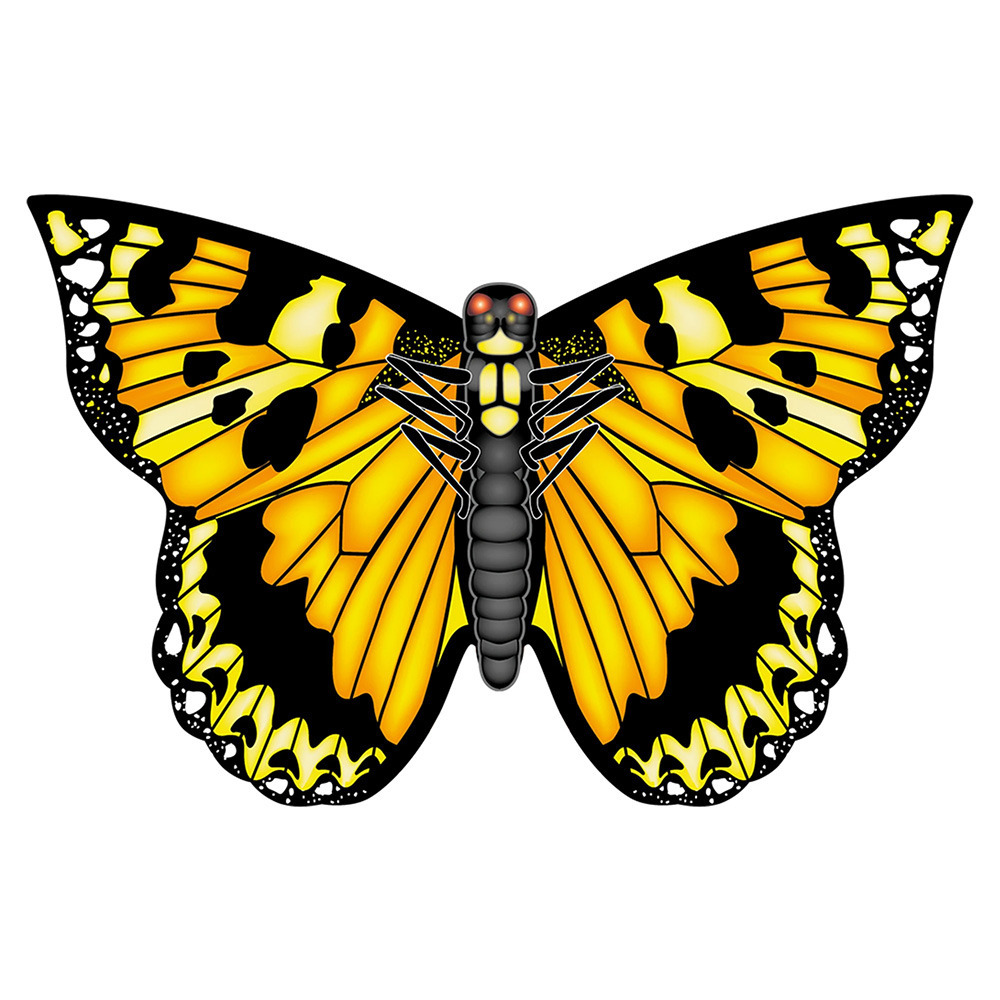 Vlinder vlieger geel 71 cm breed-wijd