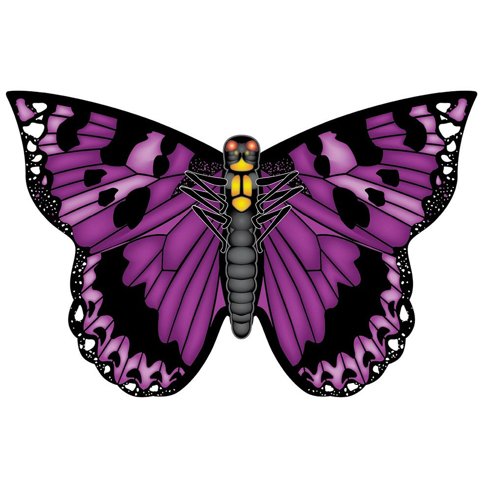 Vlinder vlieger paars 71 cm breed-wijd