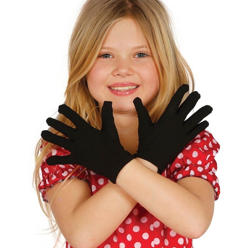 Voordelige zwarte kinder handschoenen