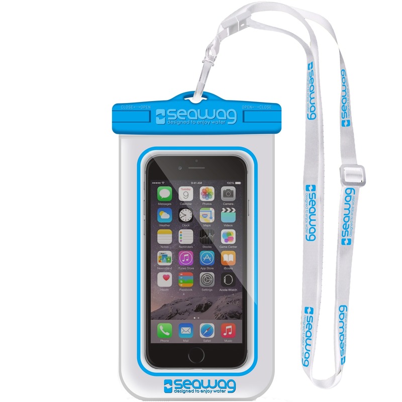 Witte-blauwe waterbestendige universele smartphone-mobiele telefoon hoes met polsband