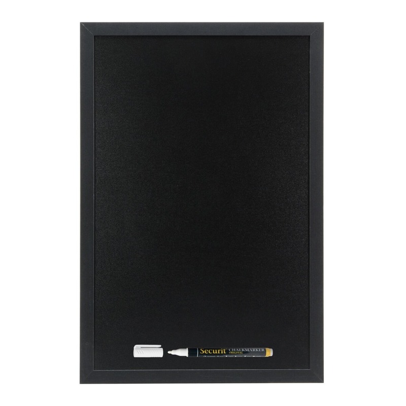 Zwart krijtbord-schoolbord met 1 stift 40 x 60 cm