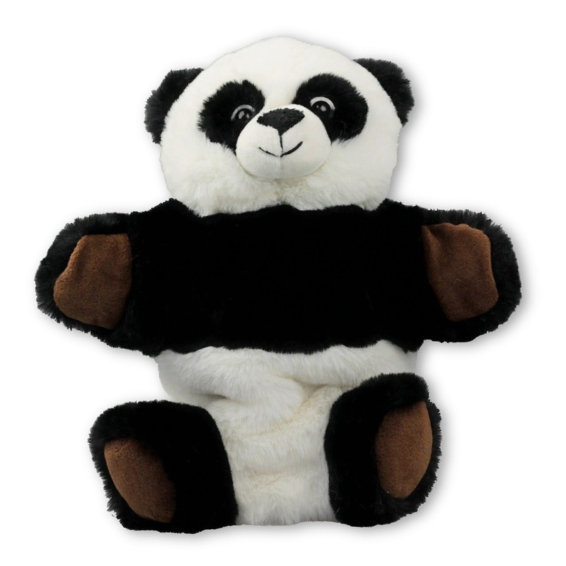 Zwart-witte pandas handpoppen knuffels 22 cm knuffeldieren