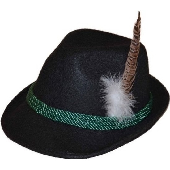 Zwarte bierfeest-oktoberfest hoed verkleed accessoire voor dames-heren