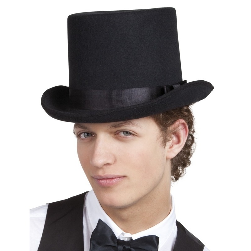 Zwarte hoge hoed zware kwaliteit voor heren