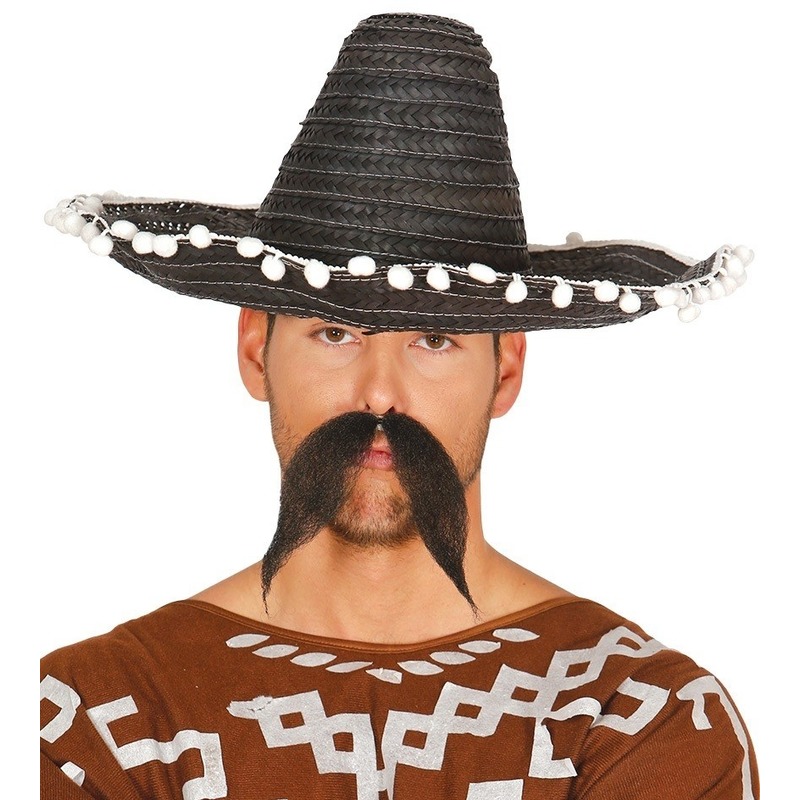 Zwarte Mexicaanse sombrero 45 cm