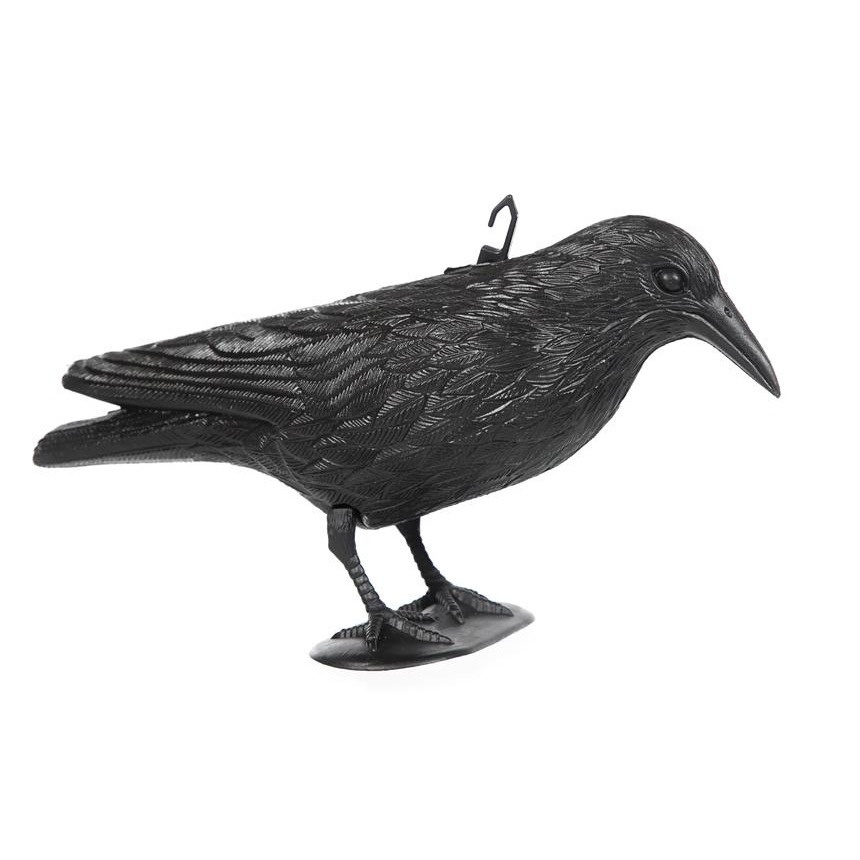 Zwarte plastic horror decoratie kraai-raaf 36 cm