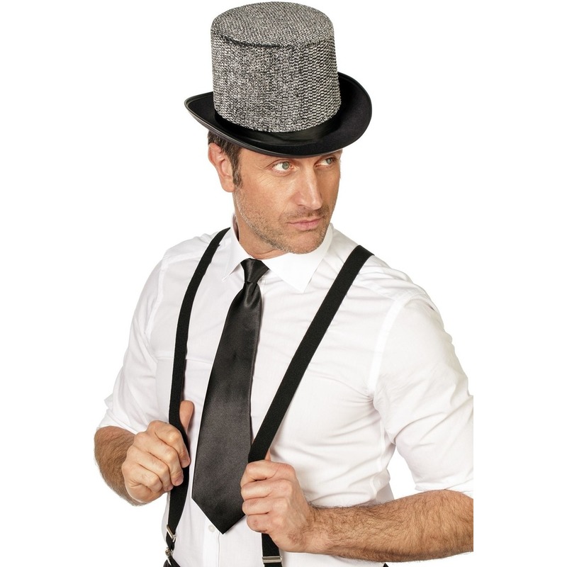 Zwarte verkleed stropdassen 41 cm voor dames-heren