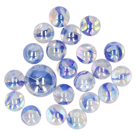 Glazen knikkers speelgoed 21x Blue Bubbles