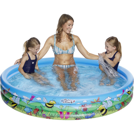 Blue/flowers inflatable swimming pool 178 x 30 cm toys